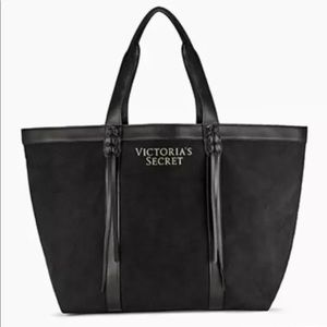 Victoria Secret black fringe tote